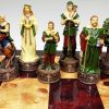 Conjunto de Robin Hood de piezas de ajedrez de época