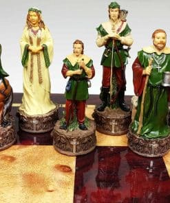 Conjunto de Robin Hood de piezas de ajedrez de época