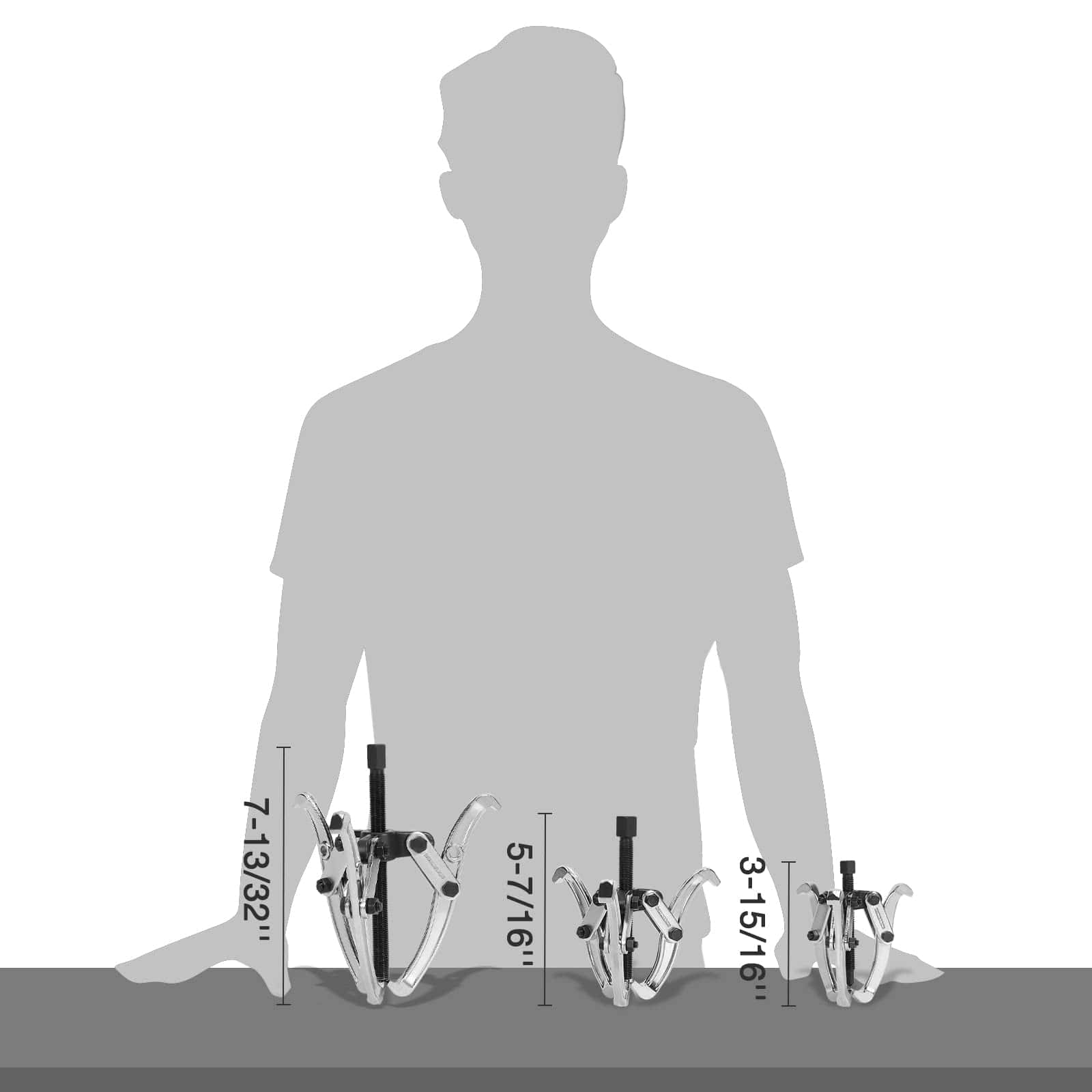 DURATECH 3-Piezas Extractor de Engranajes de 3 Mordazas, - Imagen 7