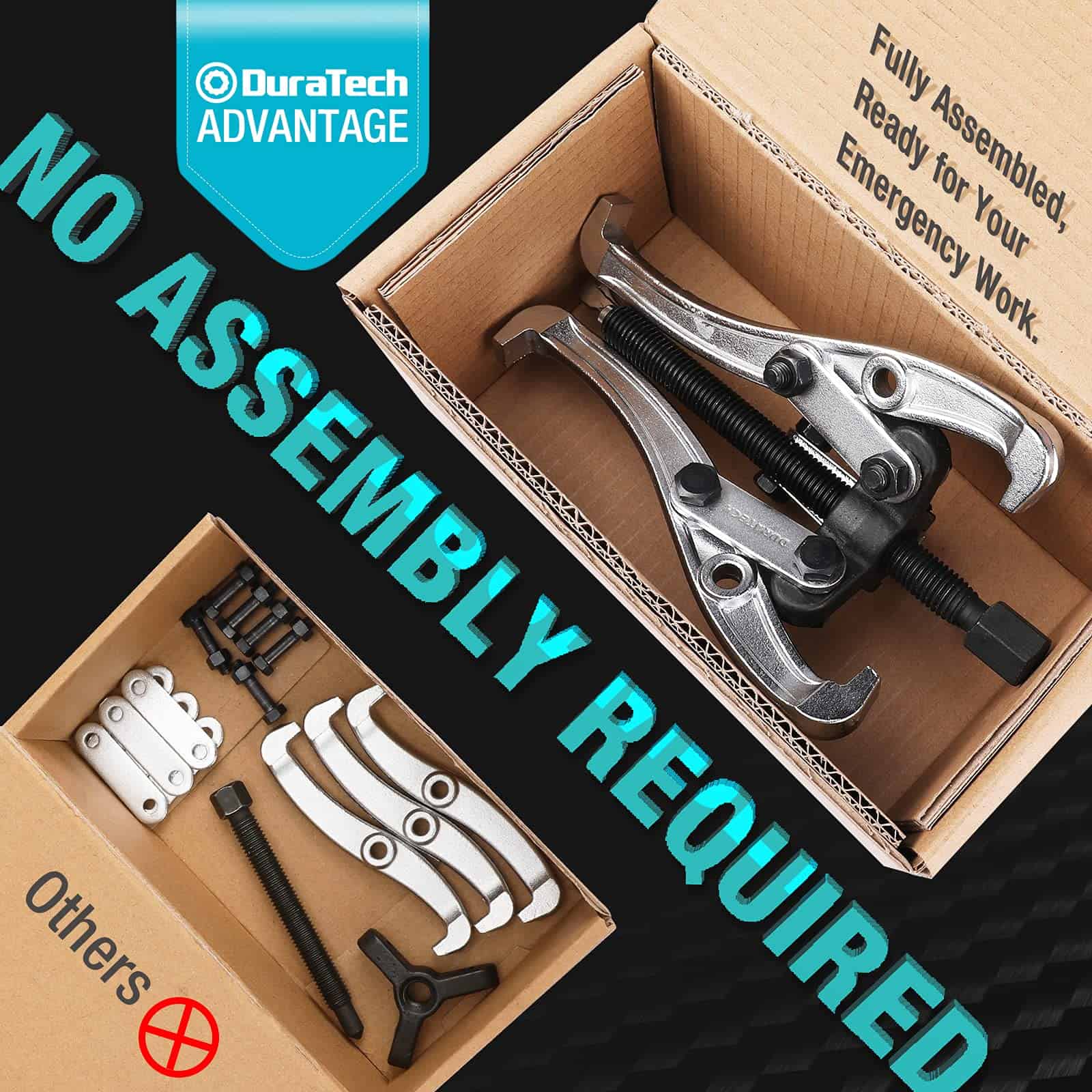 DURATECH 3-Piezas Extractor de Engranajes de 3 Mordazas, - Imagen 3