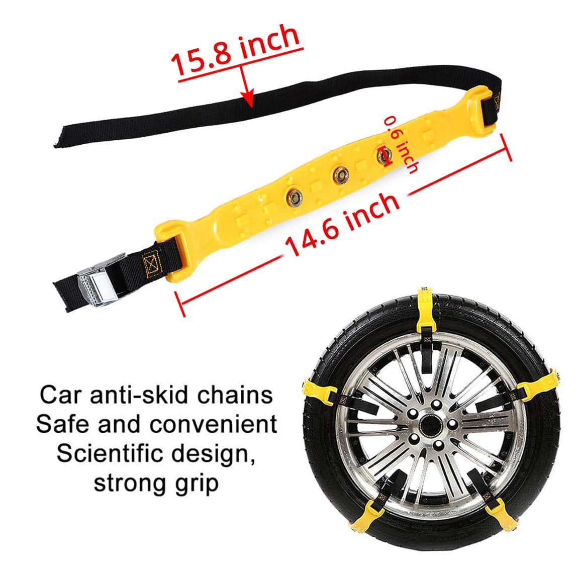 Cadenas de Nieve Actualizadas para Coches - 10 Pcs Correas - Imagen 4