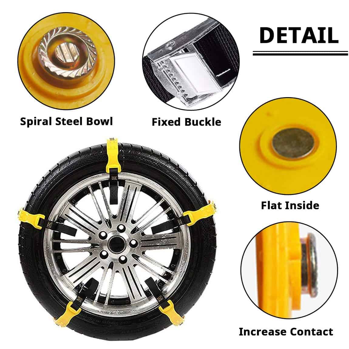 Cadenas de Nieve Actualizadas para Coches - 10 Pcs Correas - Imagen 5