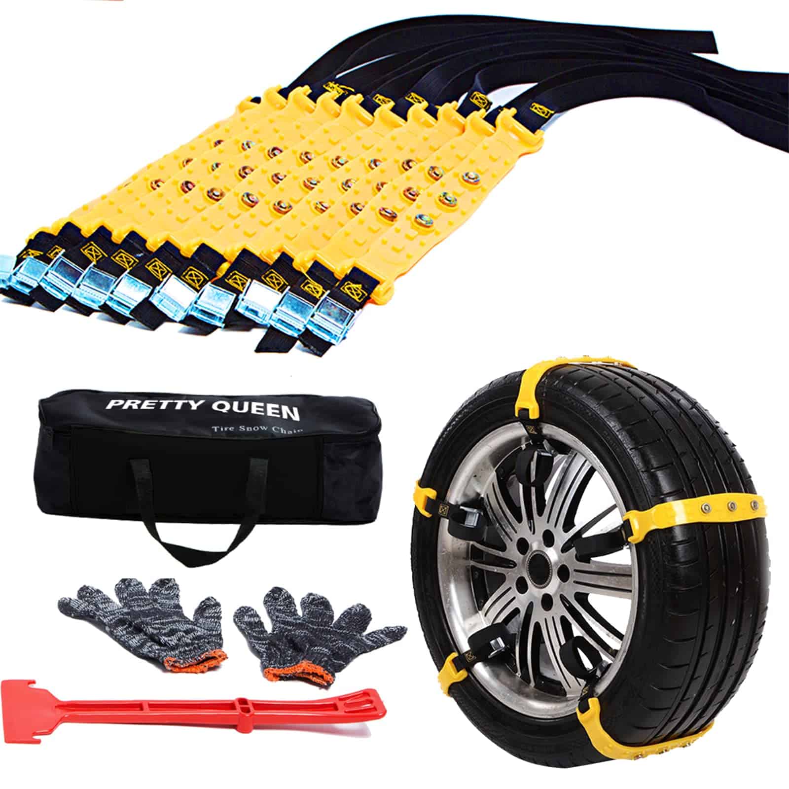 Cadenas de Nieve Actualizadas para Coches - 10 Pcs Correas