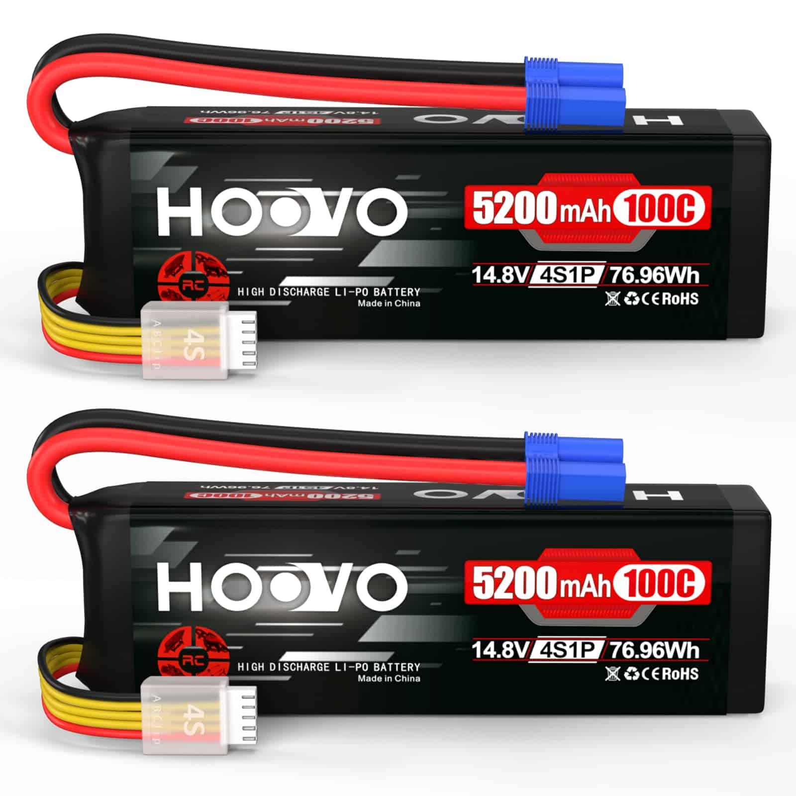 Batería de Lipo HOOVO 14.8V 100C 5200mAh 4S con Conector