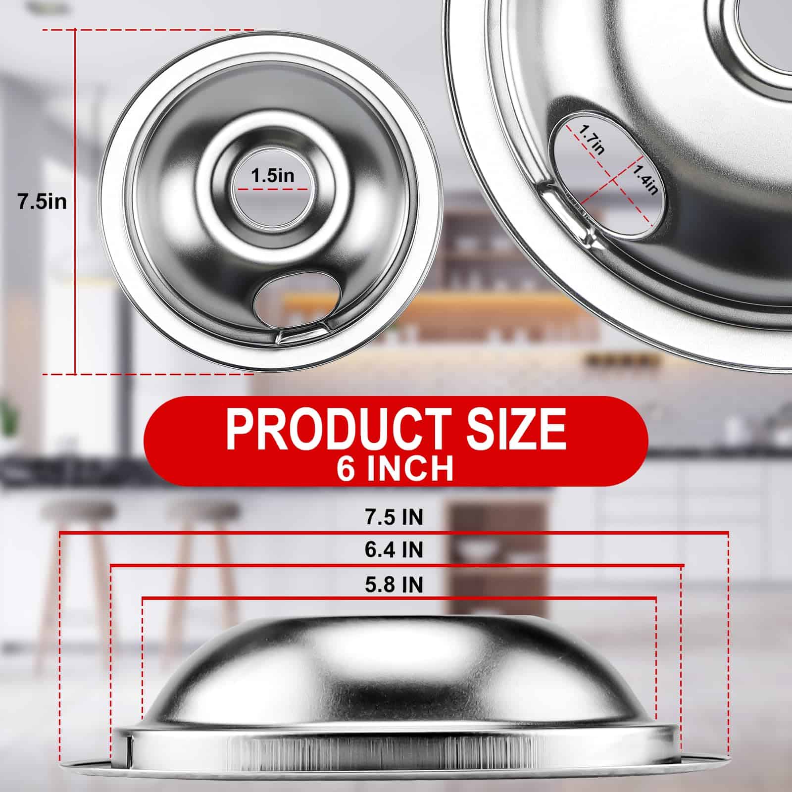 Cenipar 316048413 Quemador Bandejas de Goteo de 8 Pulgadas - Imagen 5