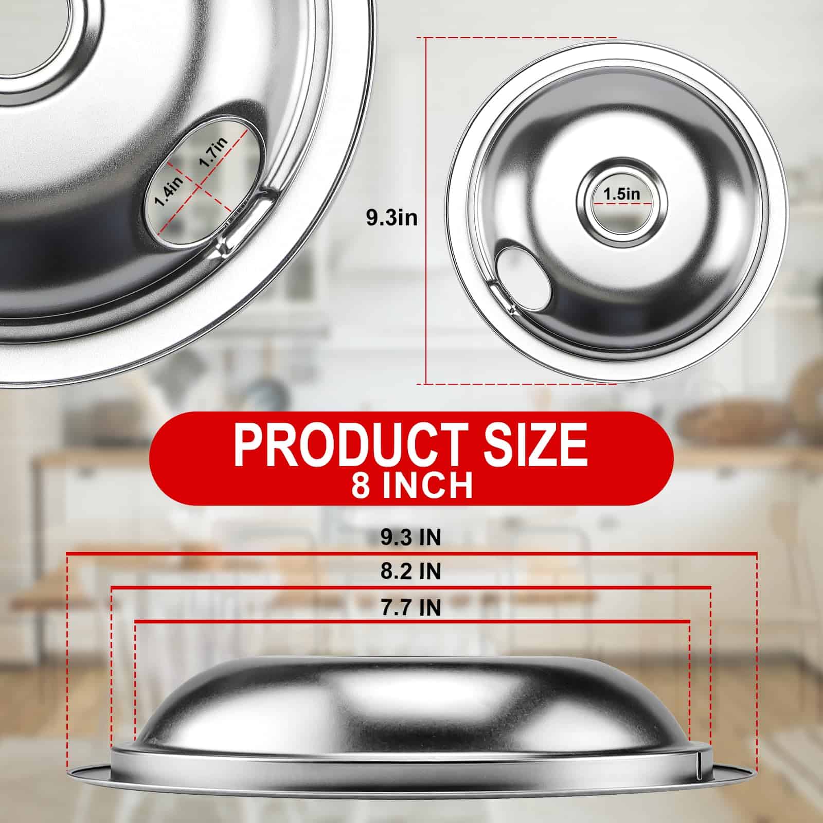 Cenipar 316048413 Quemador Bandejas de Goteo de 8 Pulgadas - Imagen 4