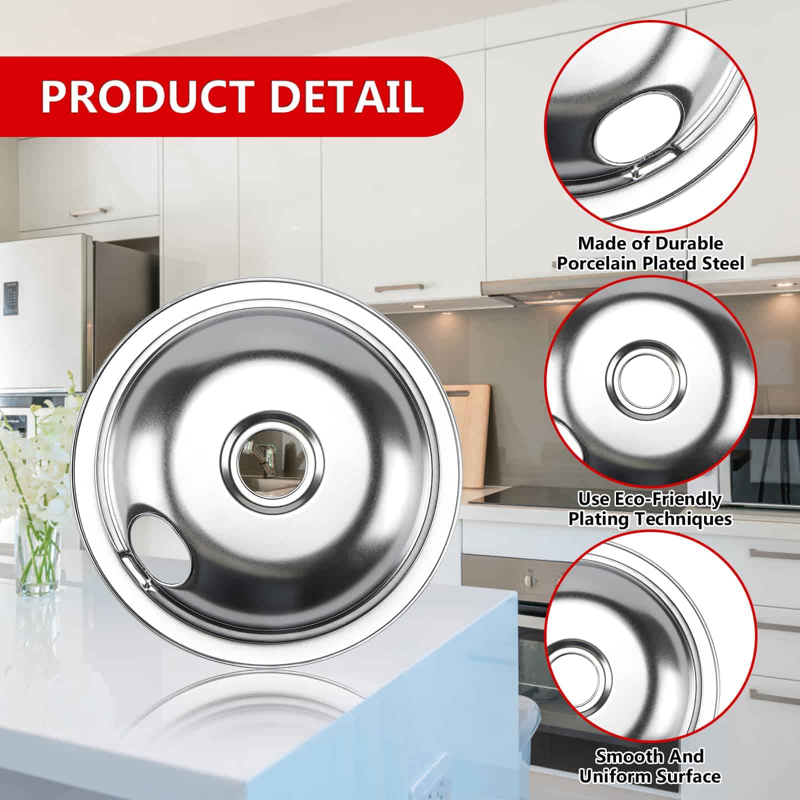 Cenipar 316048413 Quemador Bandejas de Goteo de 8 Pulgadas - Imagen 3