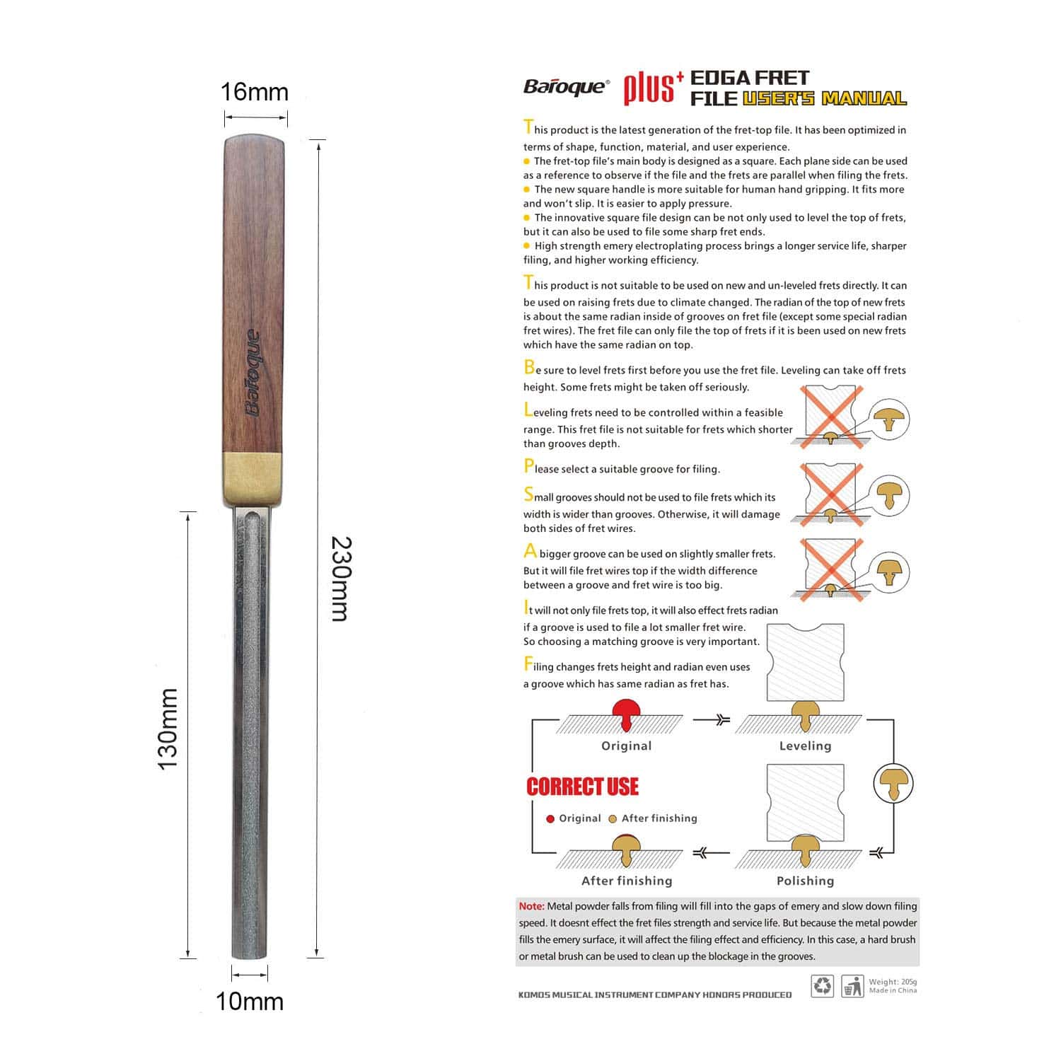 Lima de coronación y acabado de trastes de Guitarra Barroca - Imagen 8