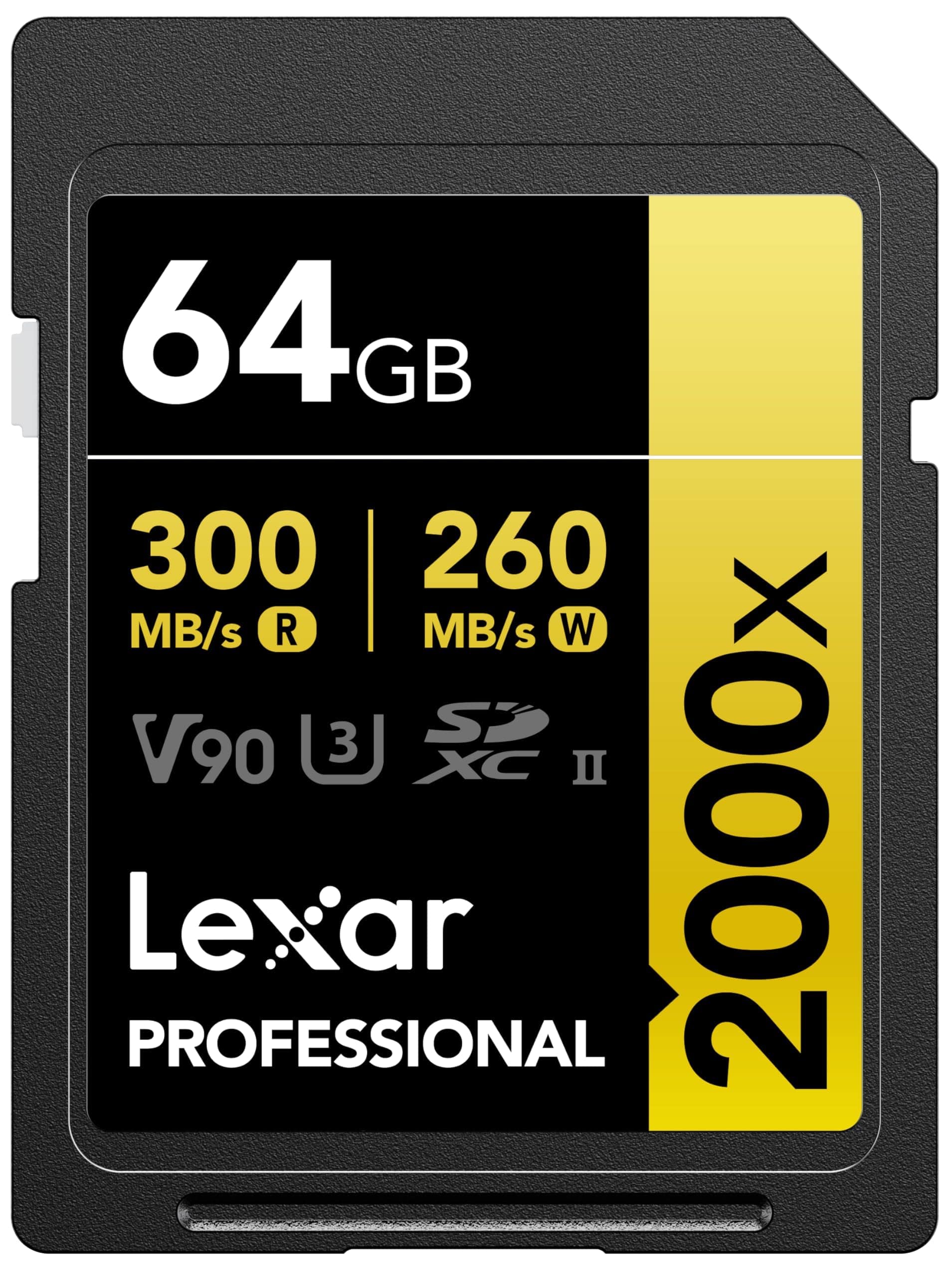 Tarjeta de Memoria SDXC Lexar 64GB Professional 2000x,