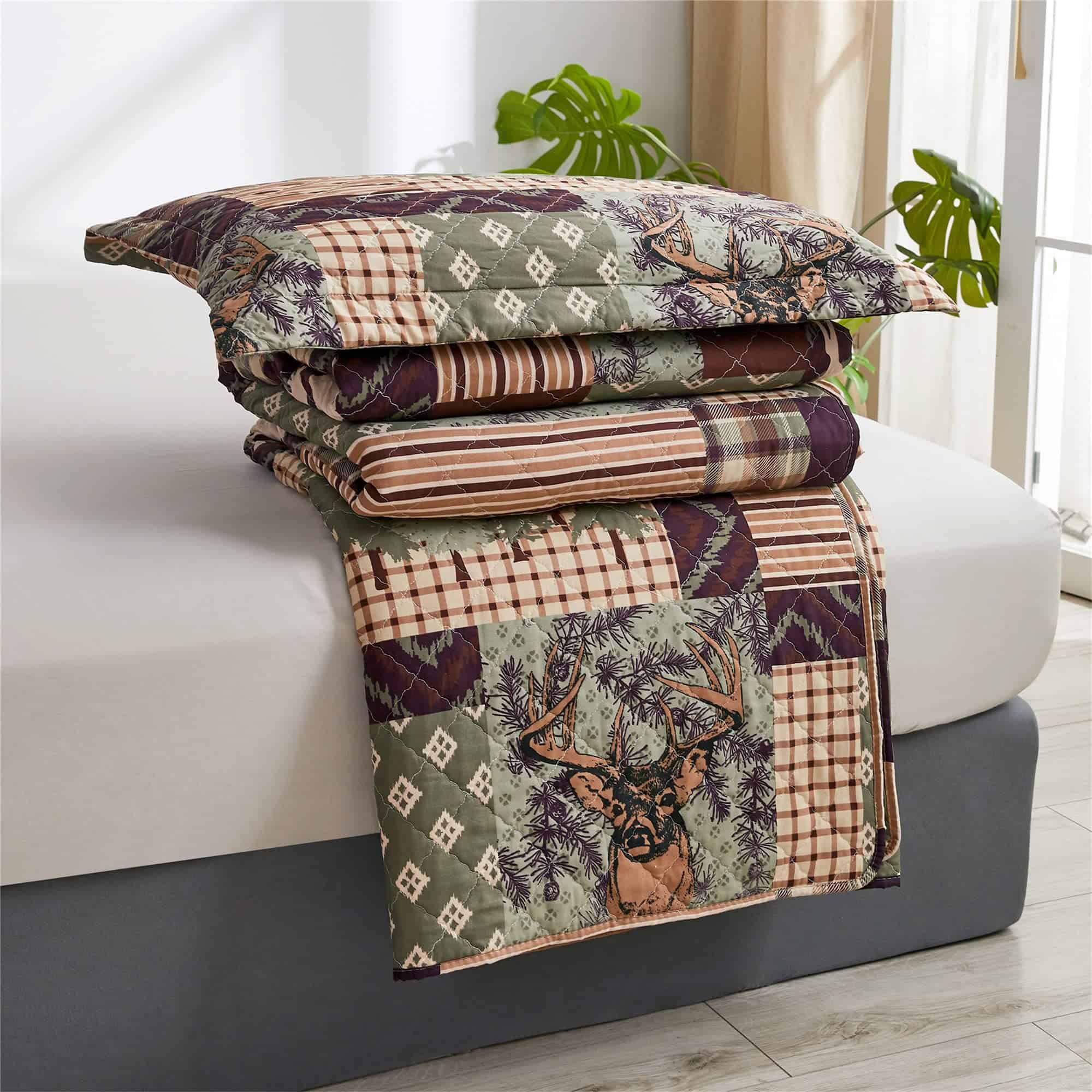 Juego de edredón reversible 3 piezas Moose Pine Tree, - Imagen 7