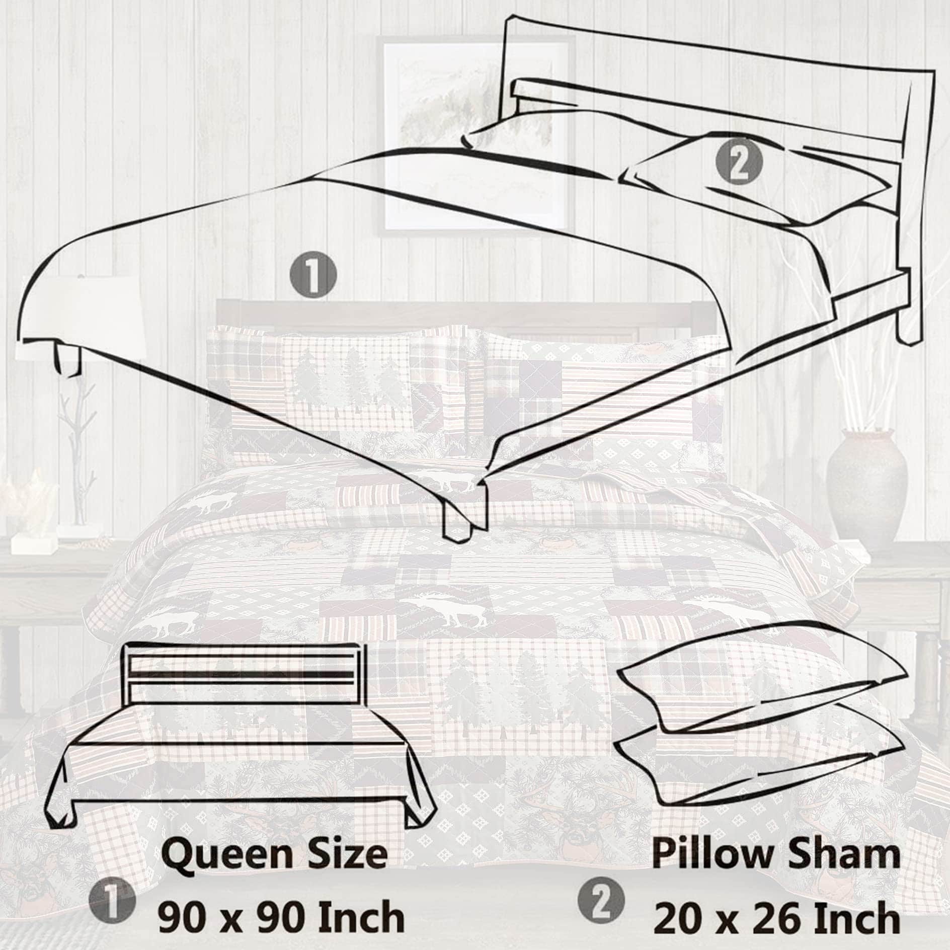 Juego de Edredón Reversible de 3 Piezas con Temática de - Imagen 8