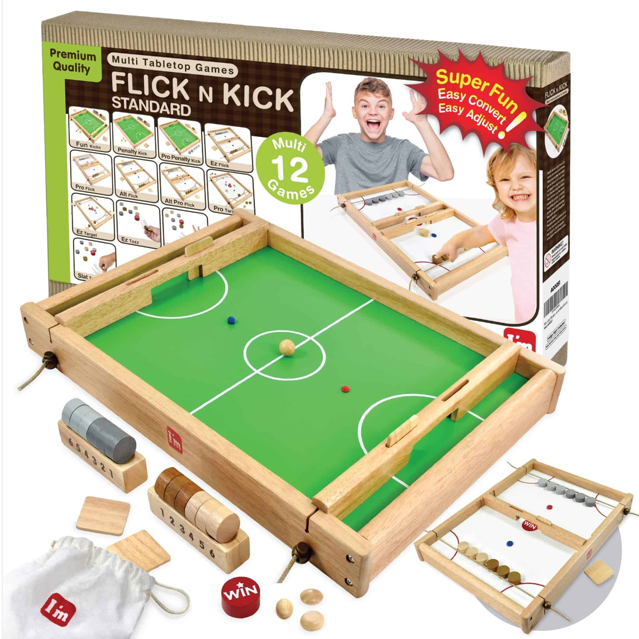 Flick n Kick: Juegos de Mesa de Madera Reversibles