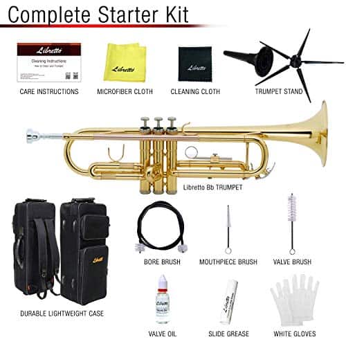 Trompeta en Si Bemol Libretto de laca dorada, tubo de - Imagen 8