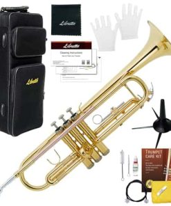 Trompeta en Si Bemol Libretto de laca dorada, tubo de