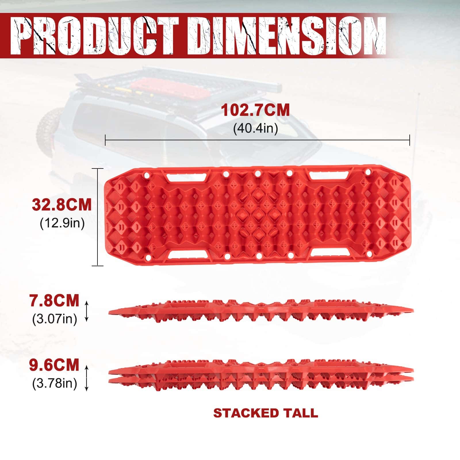 Tablas de tracción todoterreno BUNKER INDUST -Roja - Imagen 6