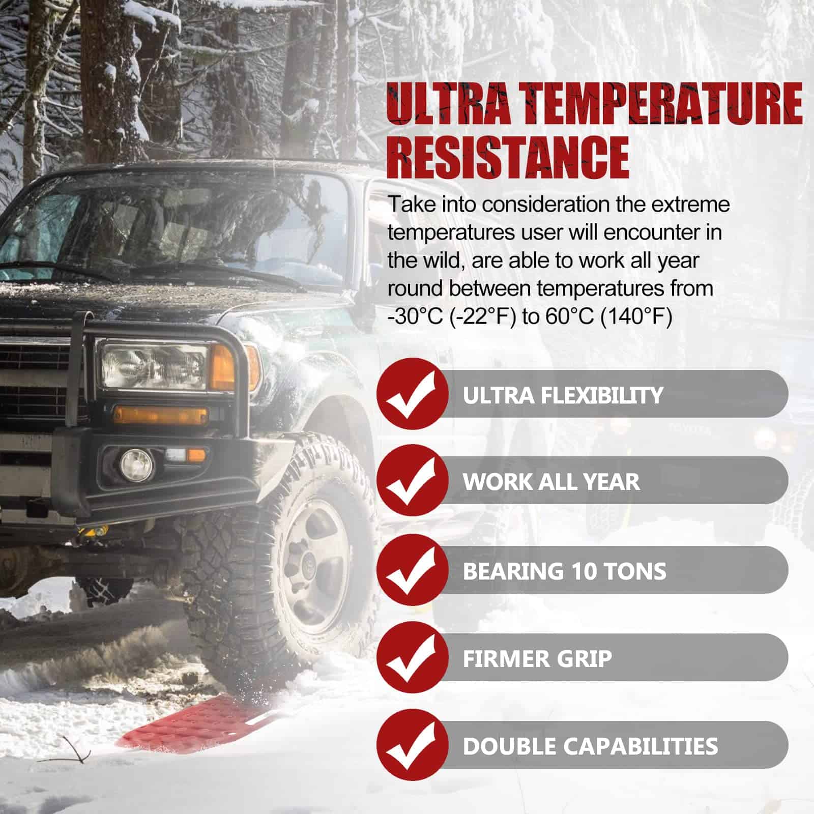 Tablas de tracción todoterreno BUNKER INDUST -Roja - Imagen 7