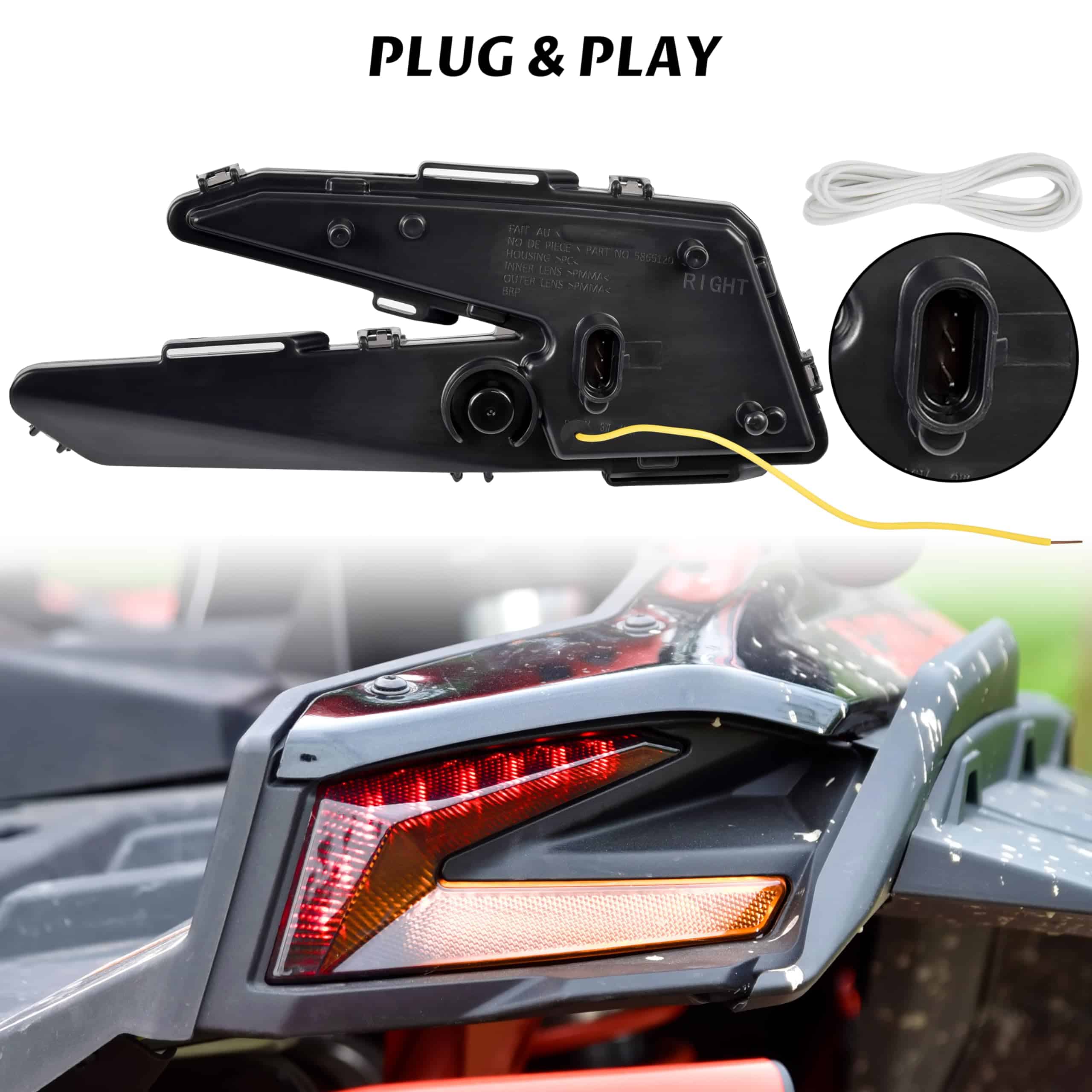 SAUTVS Luces traseras de LED con luz de señal amarilla para - Imagen 6