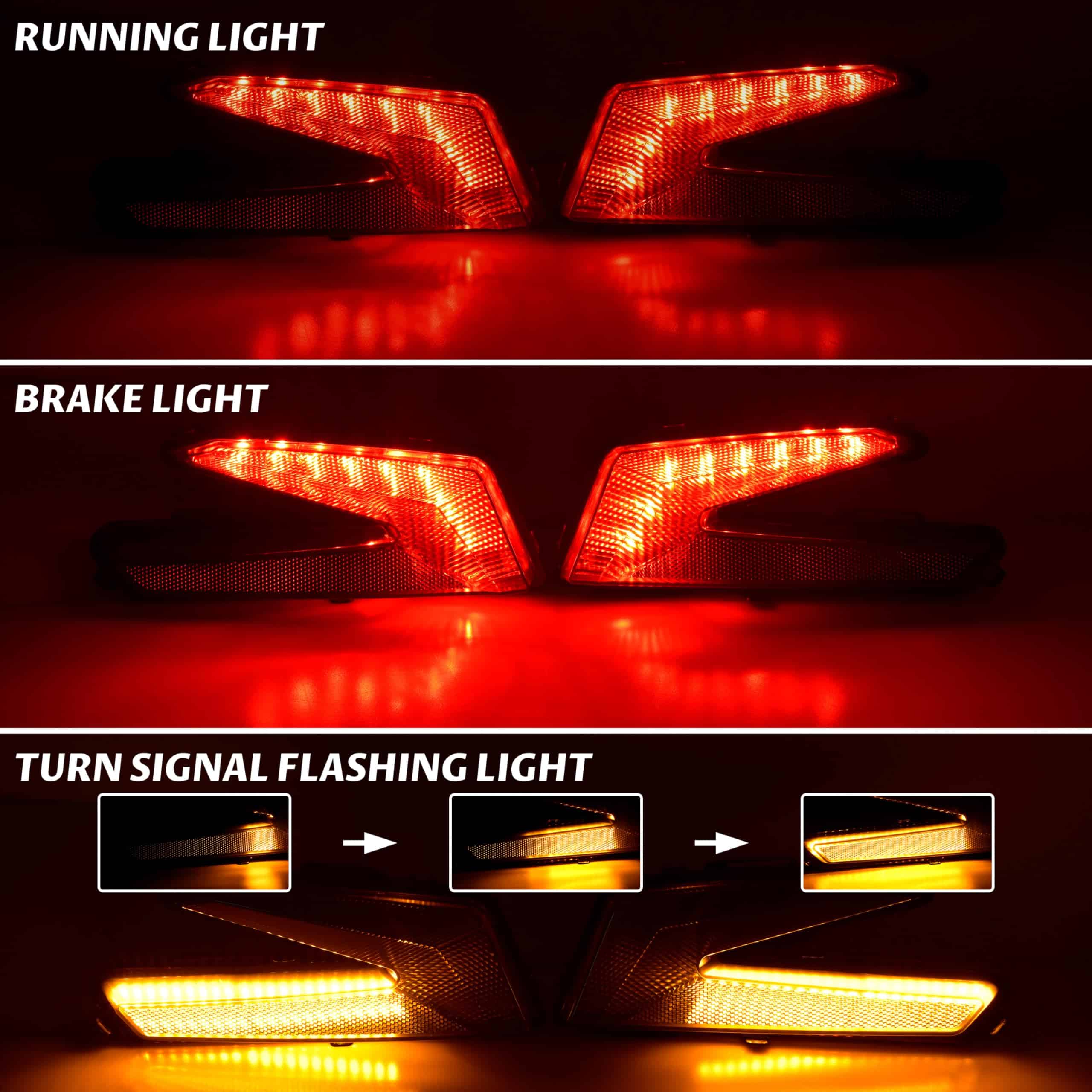 SAUTVS Luces traseras de LED con luz de señal amarilla para - Imagen 4