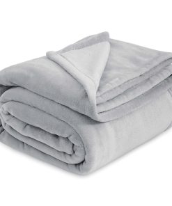 Mantas de Felpa Bedsure Tamaño King Gris Claro - Manta de