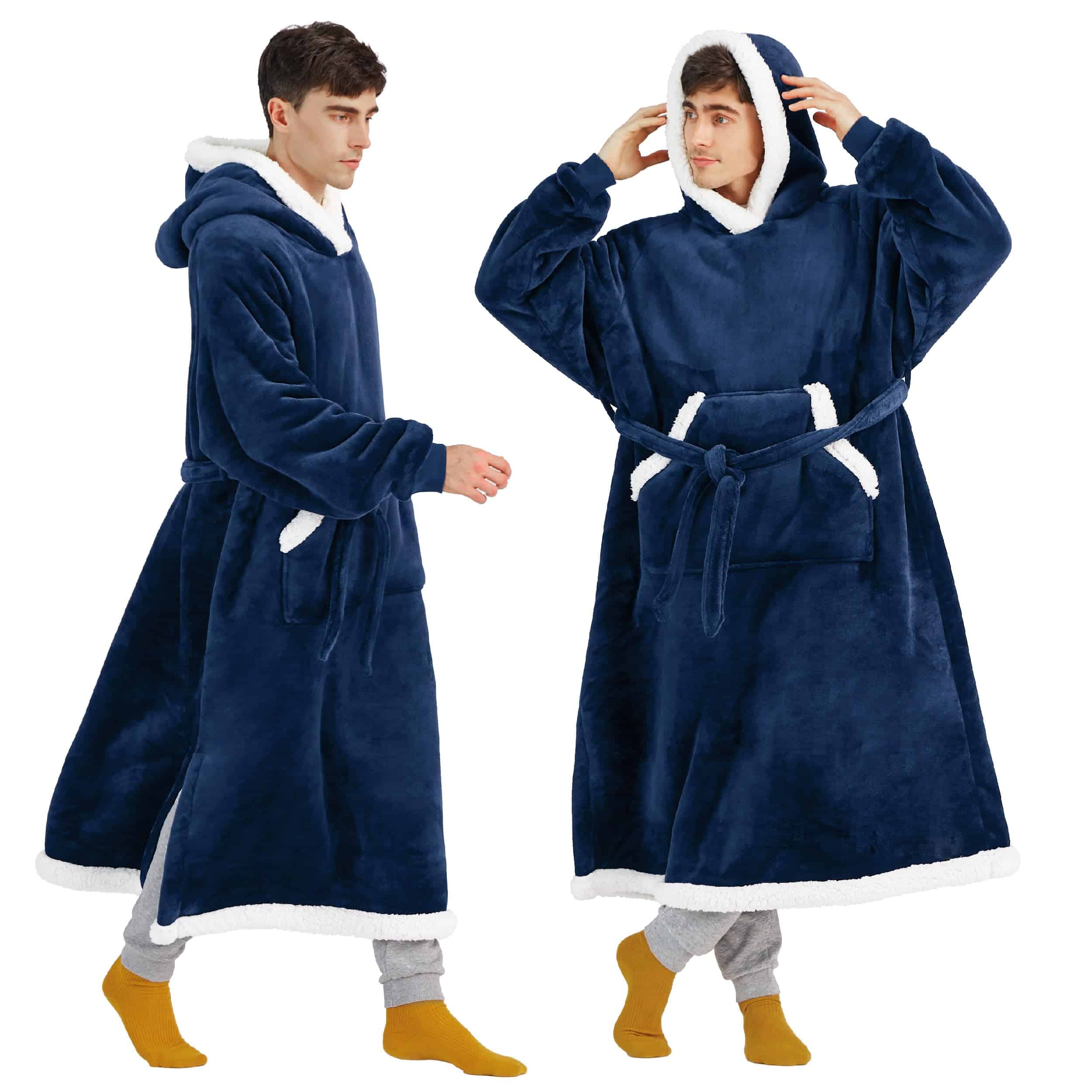 Bedsure Manta con Capucha, Manta Larga y Acogedora con