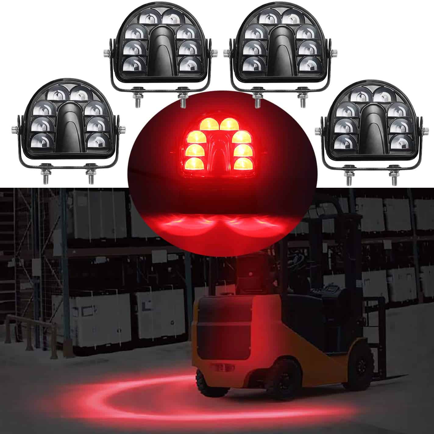 ONERAY [4 Pack Luz de Advertencia LED Roja de Arco para