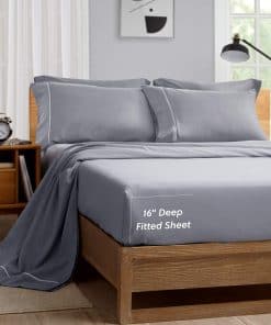 Juego de Sábanas de Satén Bedsure - Gris - Sábanas de Satén