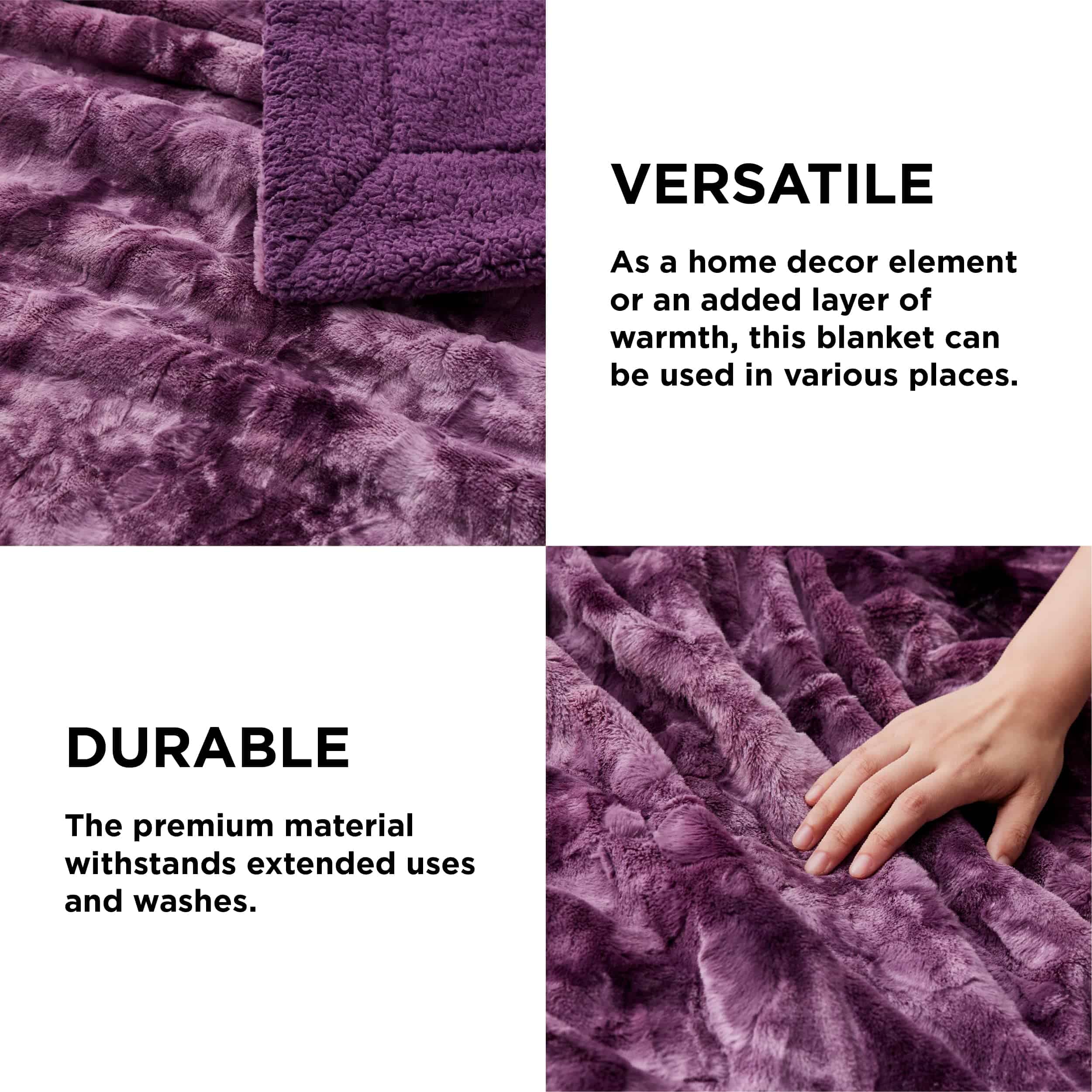 Manta de felpa Bedsure tamaño Twin - Morado, suave y - Imagen 5