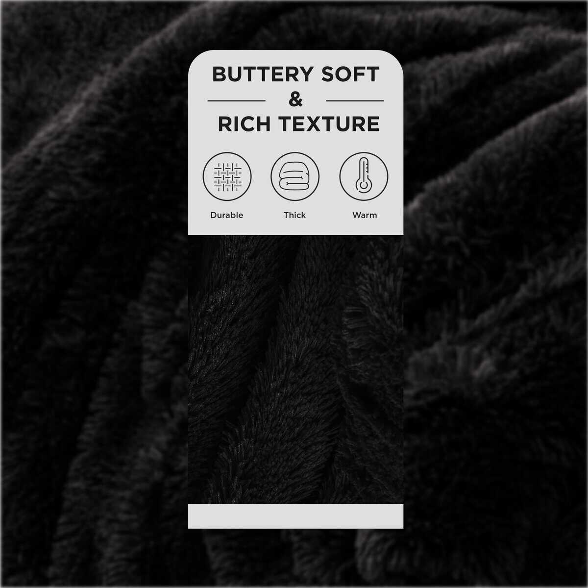 Manta de felpa Sherpa Fuzzy de Bedsure en Felpa de Piel - Imagen 3