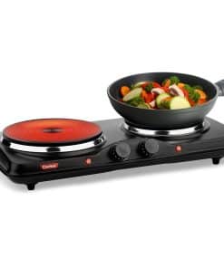 Placa eléctrica de doble quemador Cheftek - Con potente