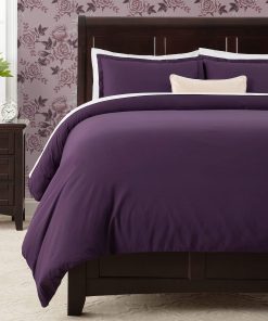 Juego de Funda Nórdica Sólida Premium -Berenjena