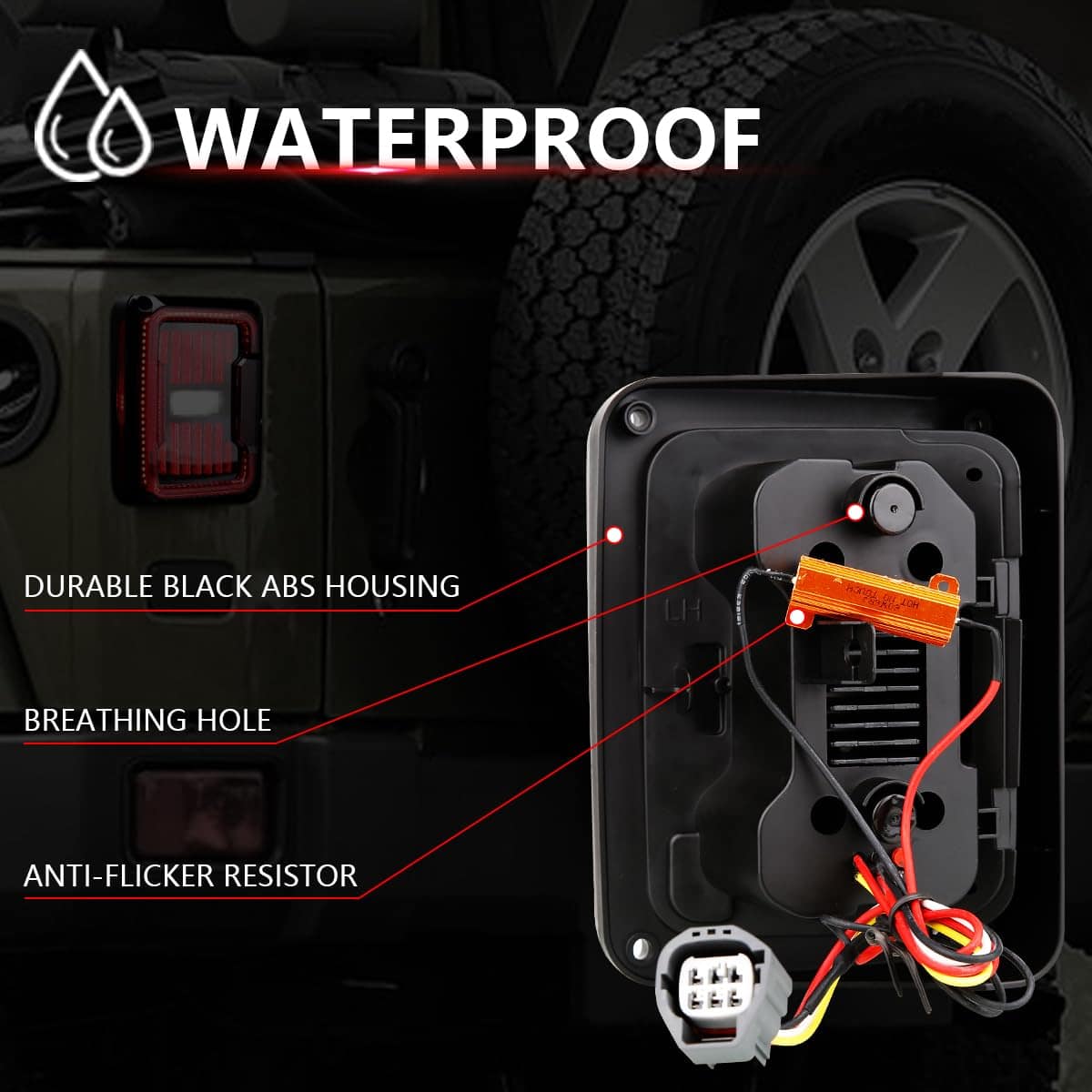 Luces Traseras LED GXENOGO Compatibles con Jeep Wrangler JK - Imagen 7