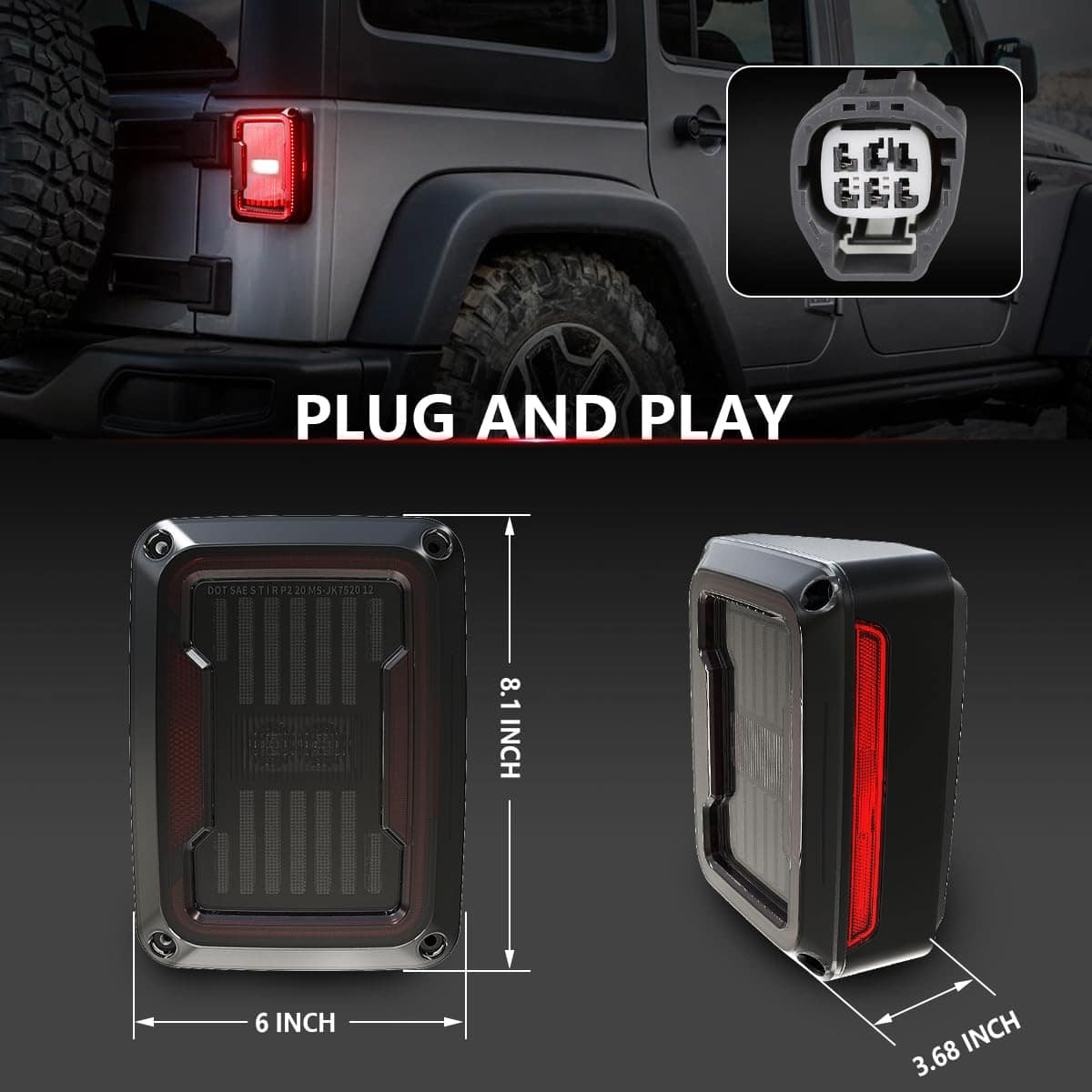Luces Traseras LED GXENOGO Compatible con Jeep Wrangler JK - Imagen 3
