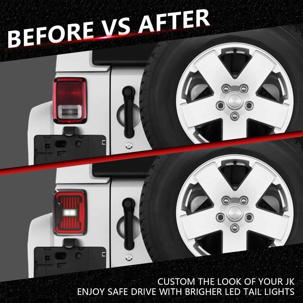 Luces Traseras LED GXENOGO Compatibles con Jeep Wrangler JK - Imagen 8