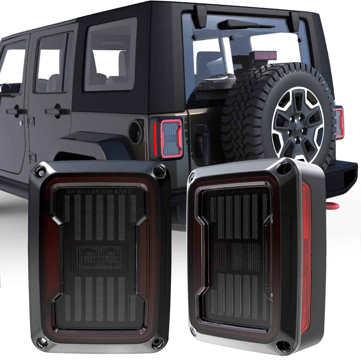 Luces Traseras LED GXENOGO Compatible con Jeep Wrangler JK