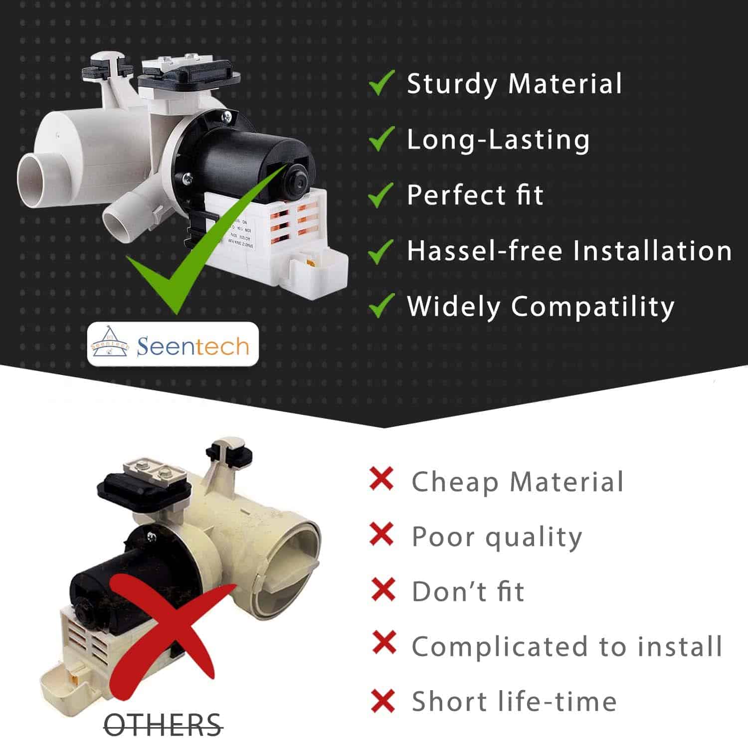 Bomba de Drenaje para Lavadora W10130913 de Lifetime by - Imagen 6