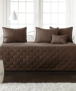 Juego de edredón para cama individual -Ladrillo marrón