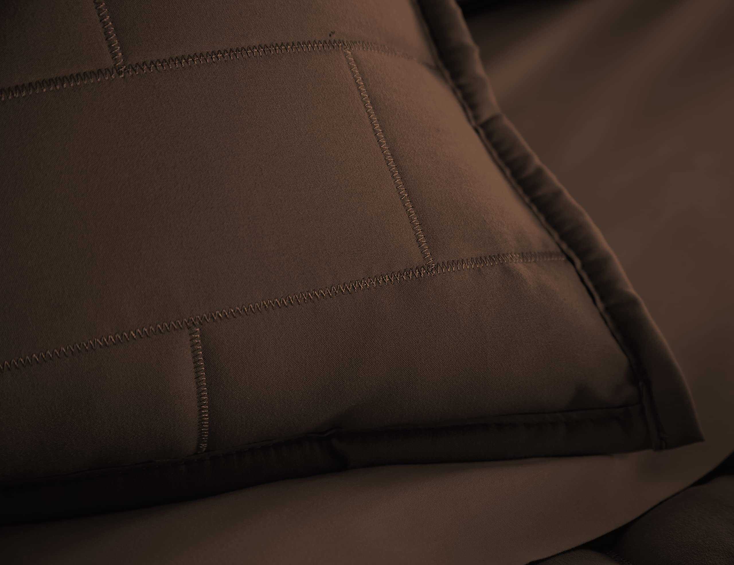 Juego de edredón para cama individual -Ladrillo marrón - Imagen 5