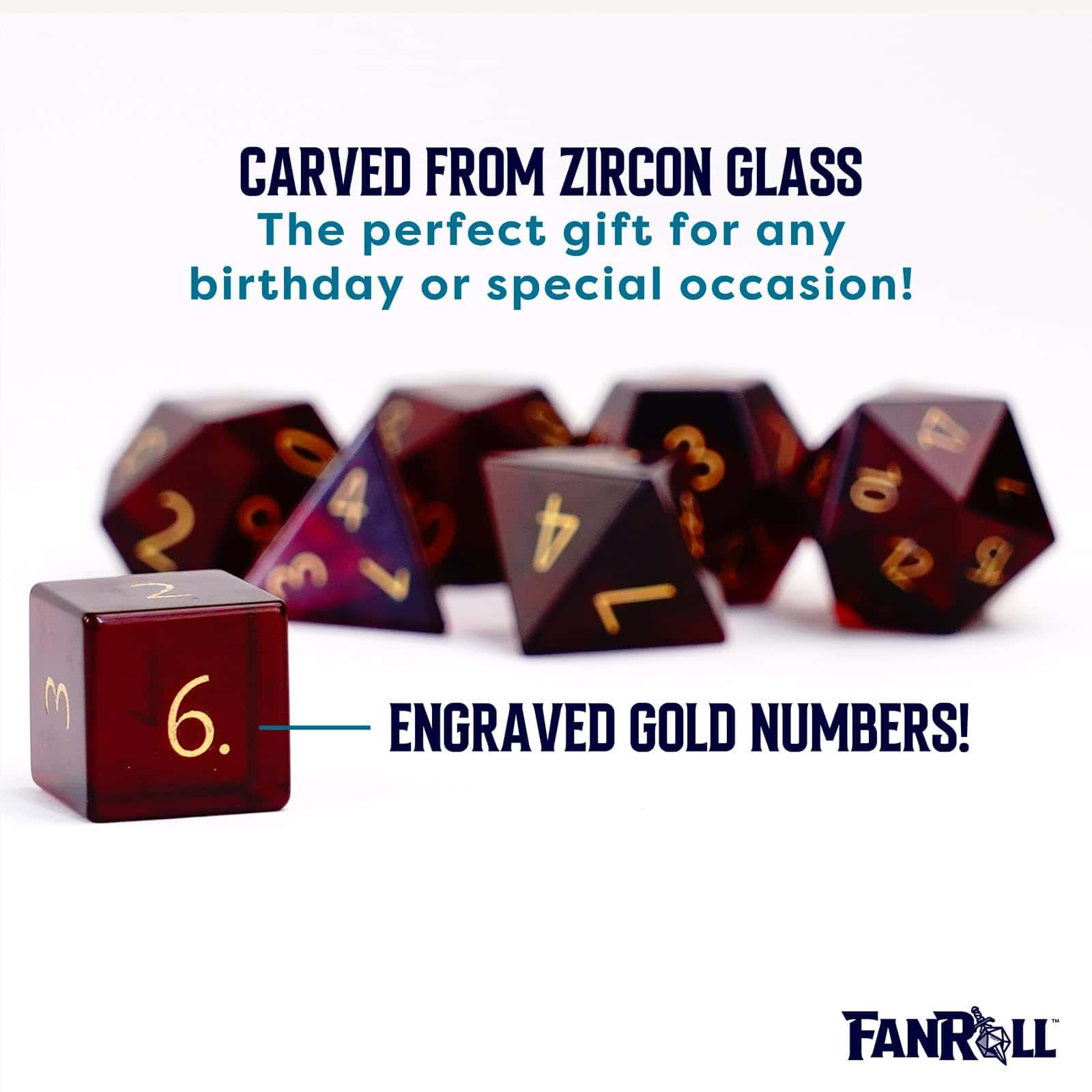 Conjunto de dados de poliédrico FanRoll by Metallic Dice - Imagen 4