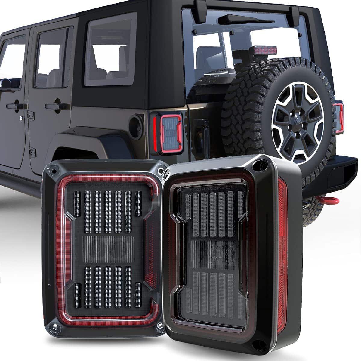 Luces Traseras LED GXENOGO Compatibles con Jeep Wrangler JK
