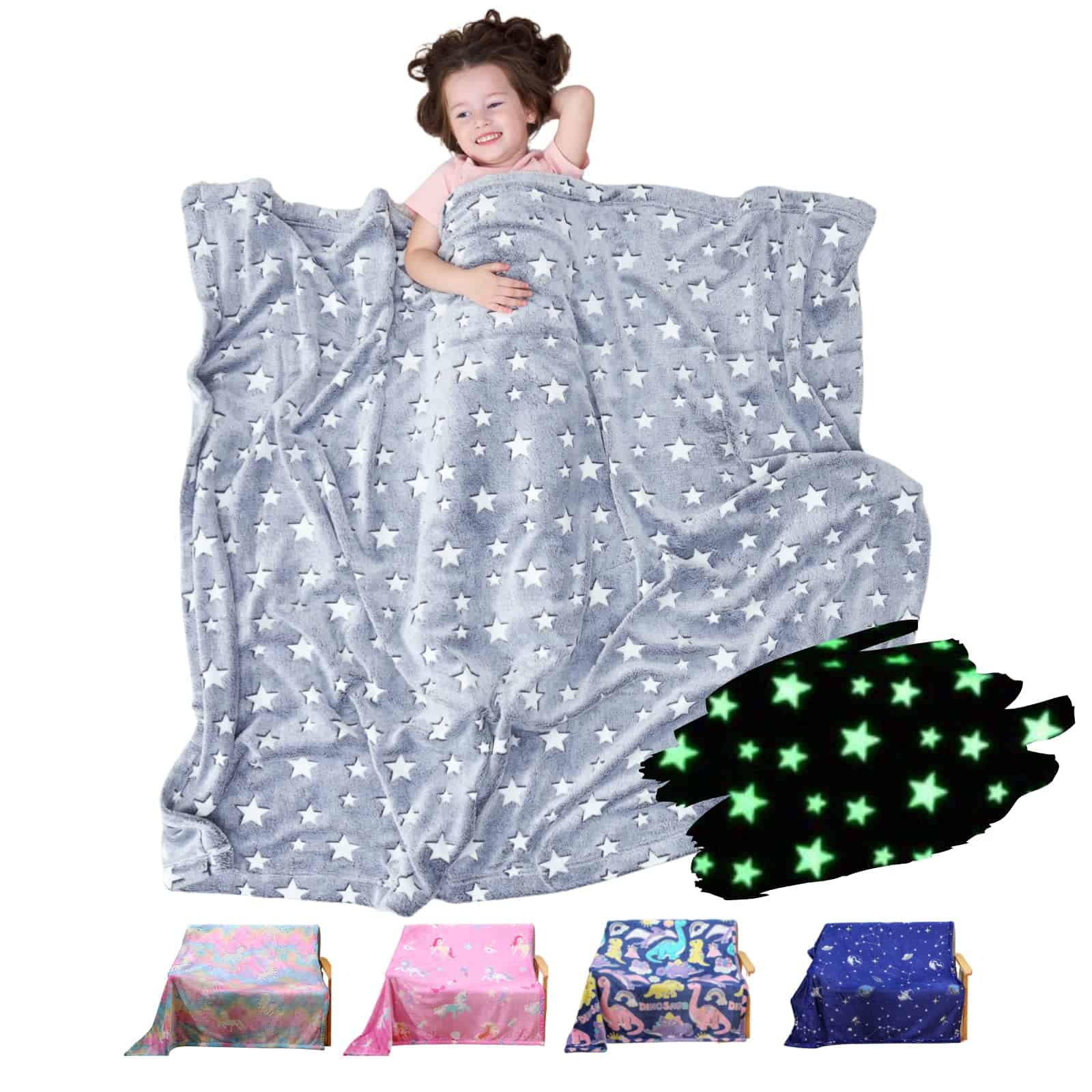 Manta que Brilla en la Oscuridad Bood, Suave Mantas Peludas