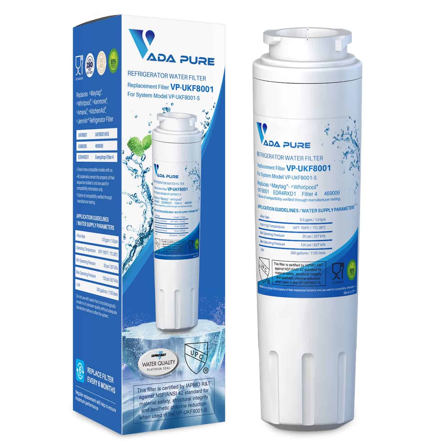 Filtro de Agua de Repuesto Vada Pure UKF8001, Filtro