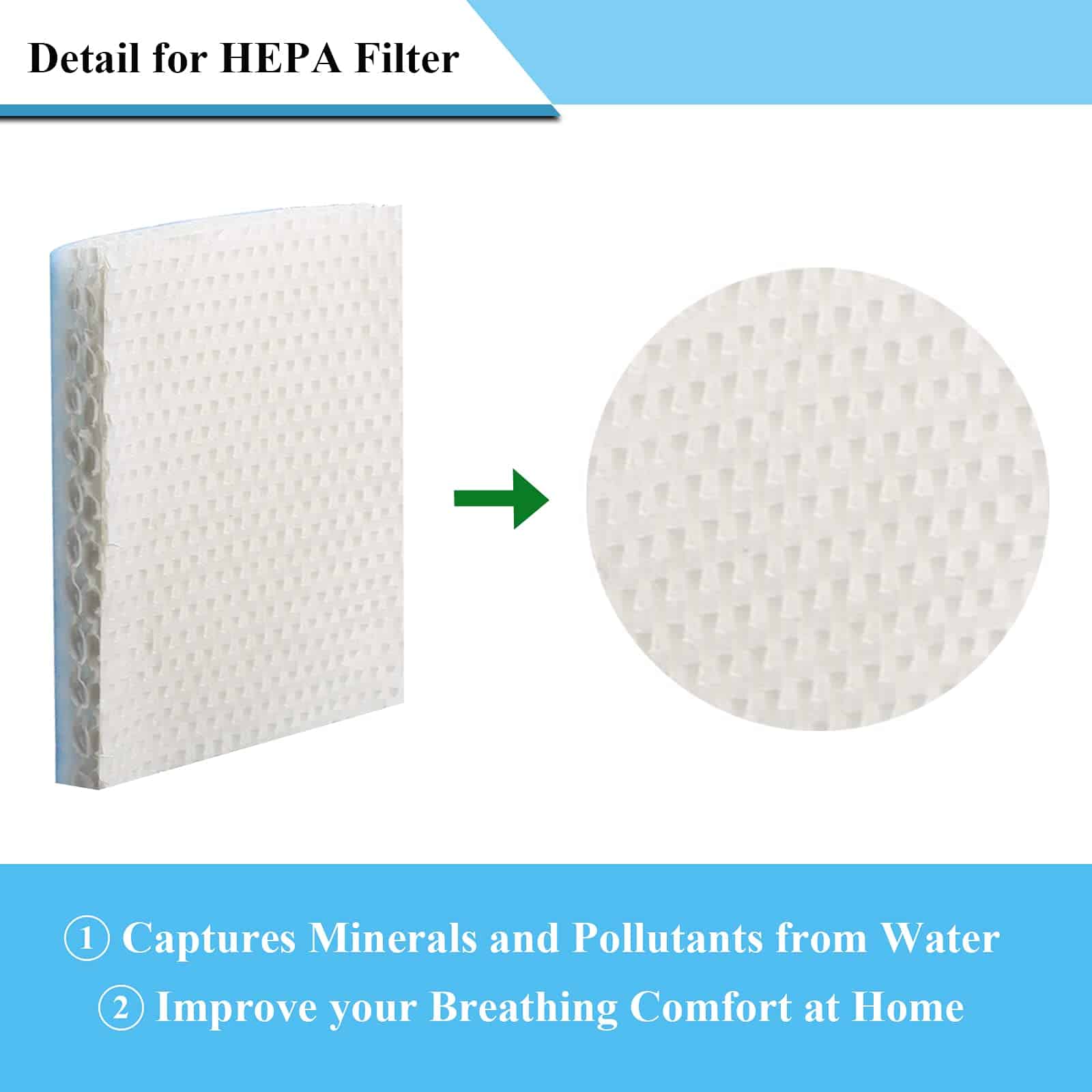 Filtro de Humidificador de Repuesto Gxcdizx 6 Pack HFT600 - Imagen 3