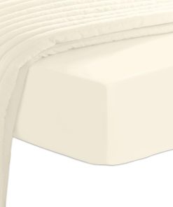 Sábana Ajustable Pizuna Pure 100% Algodón Ivory, Lujoso