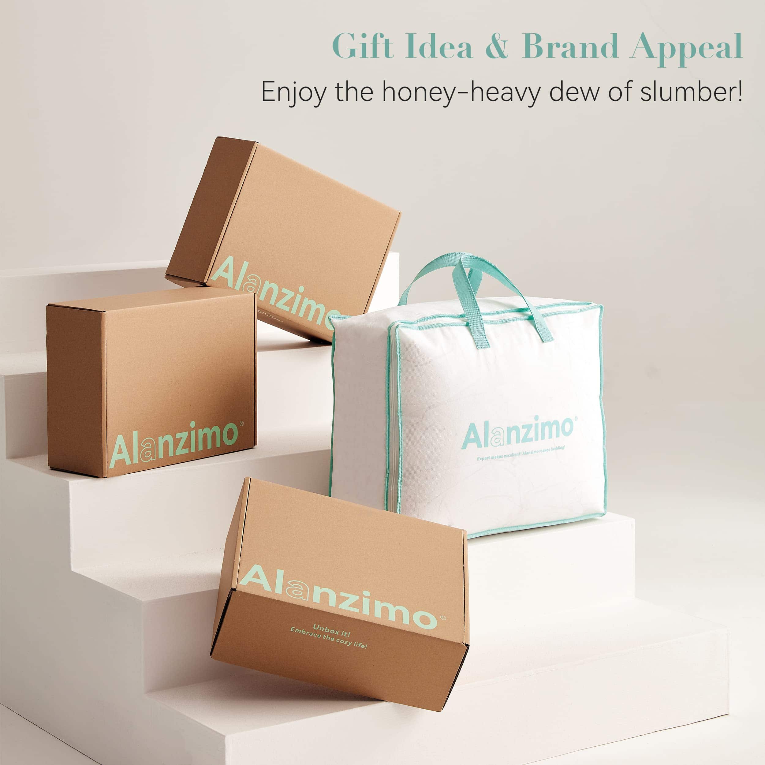 Edredón Alanzimo de plumón blanco de ganso 50% lujoso para - Imagen 10