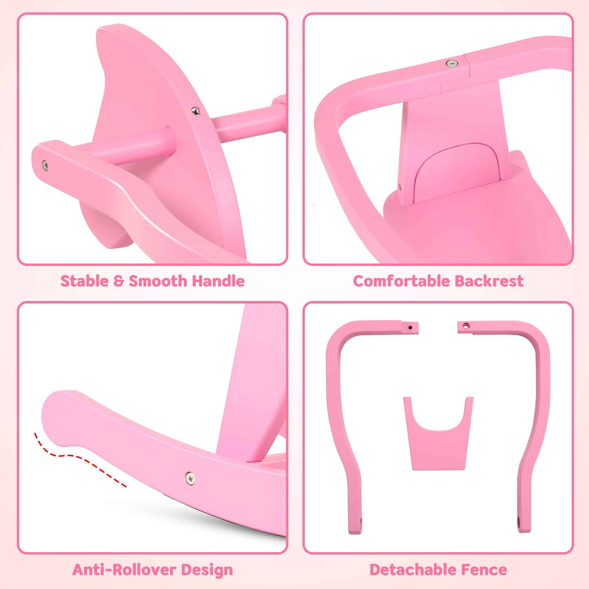 Caballito de Madera Belleur para Niños de 1 a 3 Años, - Imagen 8