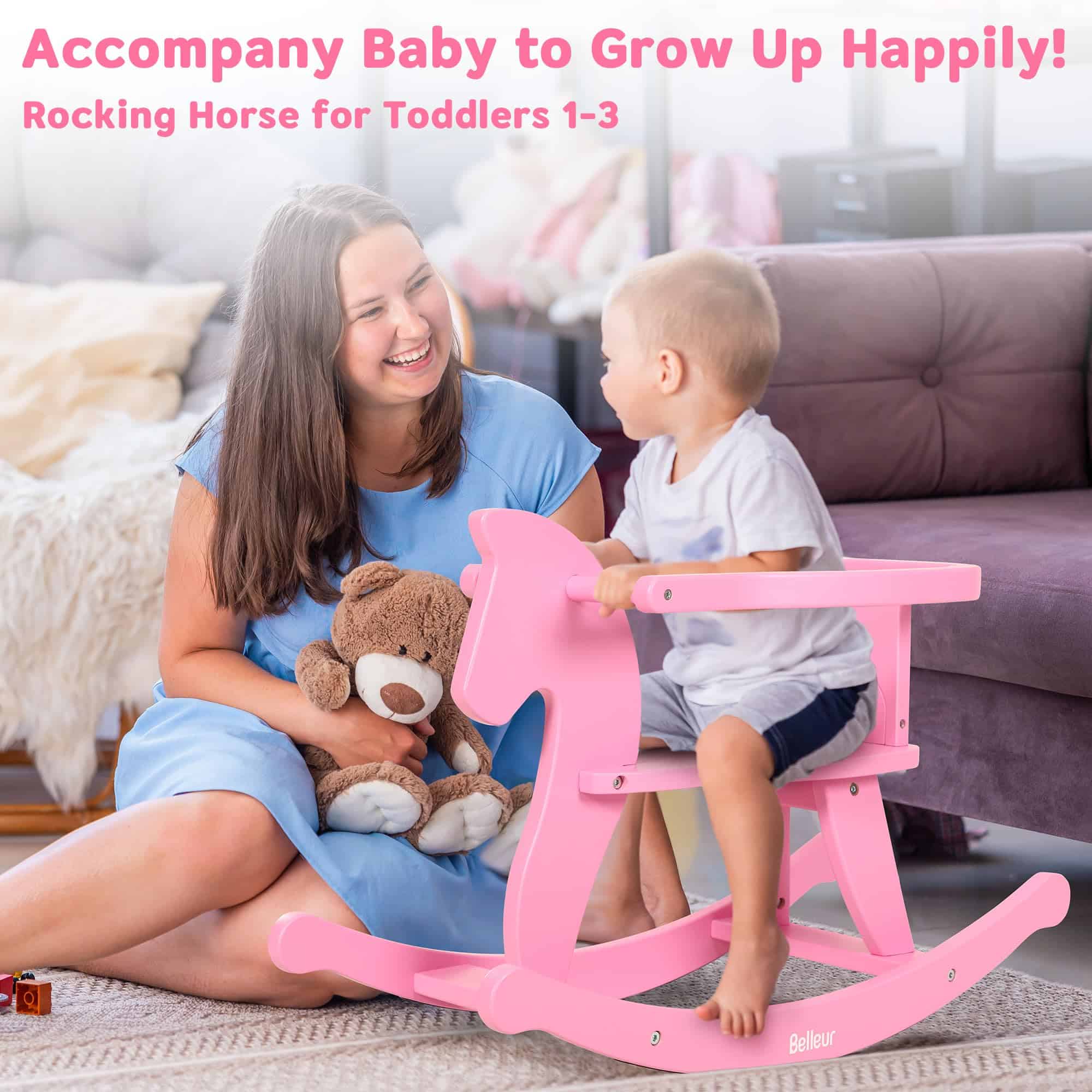 Caballito de Madera Belleur para Niños de 1 a 3 Años, - Imagen 4