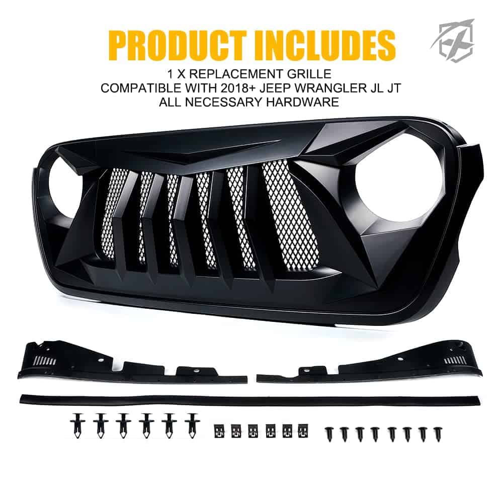 Xprite Rejilla Delantera Mate Negra con Malla Compatible - Imagen 7