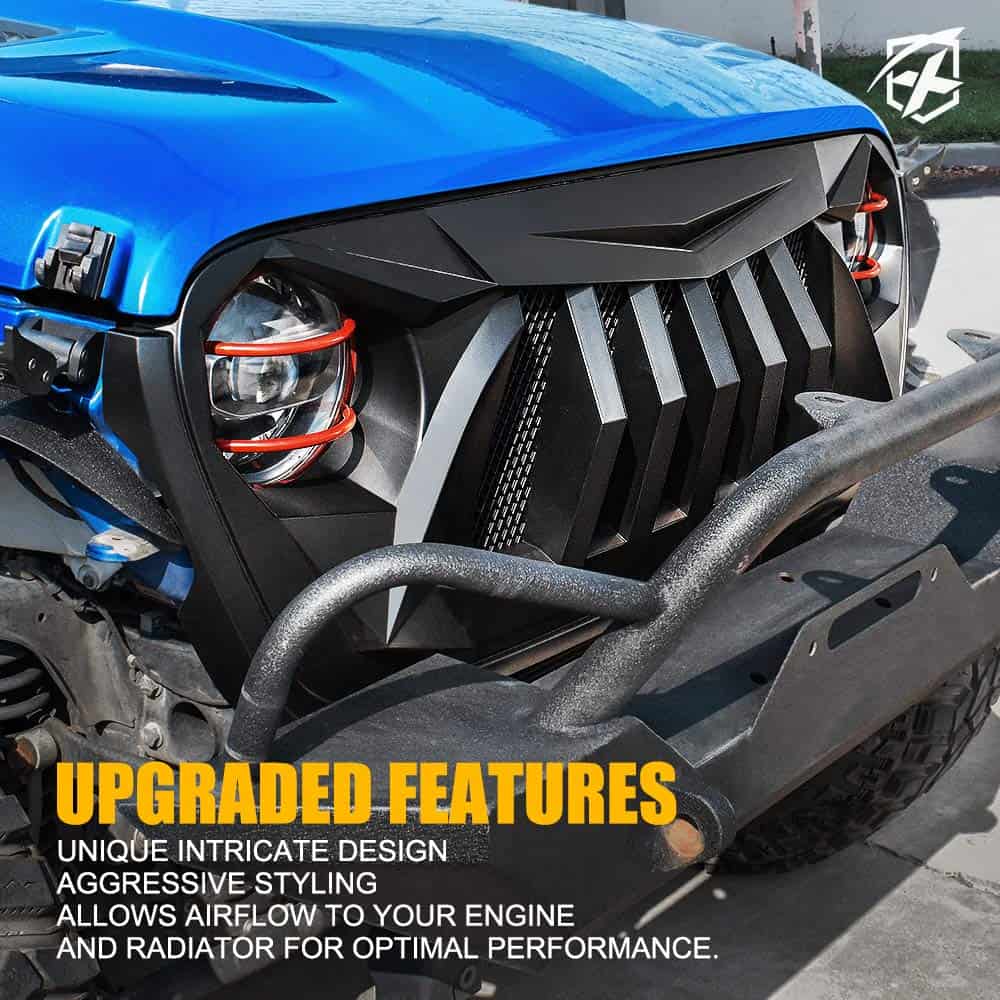 Xprite Rejilla Delantera Mate Negra con Malla Compatible - Imagen 6