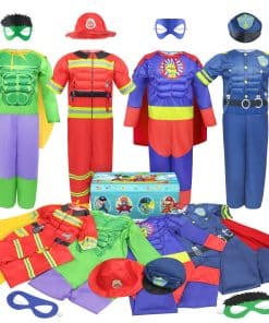 Conjunto de disfraces de caja de tronco con músculo en el