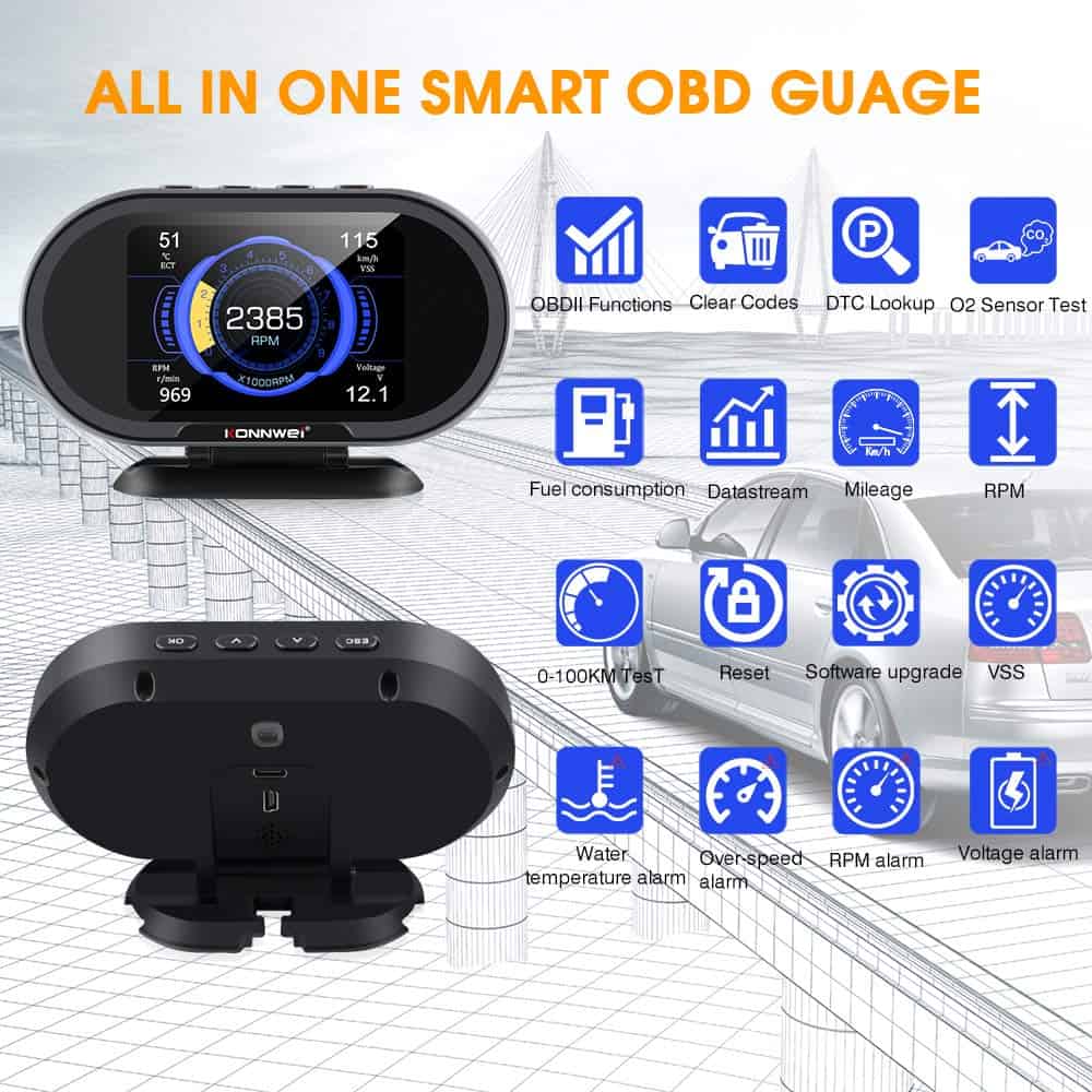 KONNWEI KW206 Medidor Digital OBD2 para Automóvil Todo en - Imagen 8